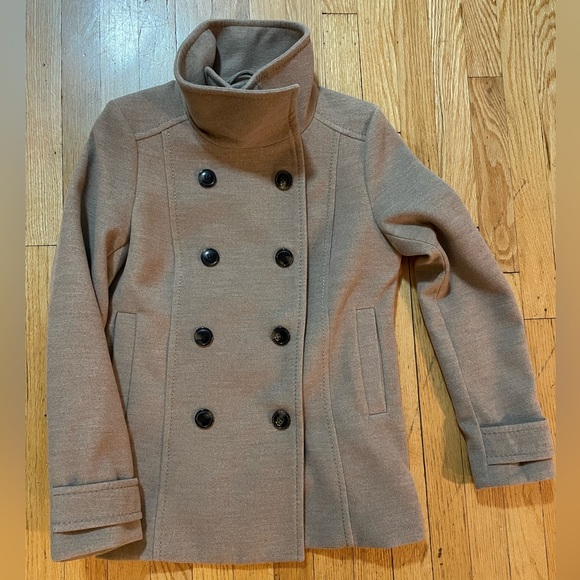 H&M Cool Beige Peacoat - Size 8 - Picture 1 of 5
